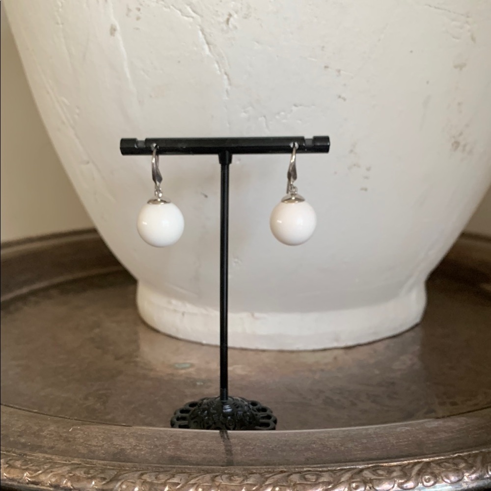 Elegant White stone SS 925  Drop Earrings